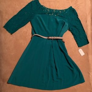 Teal Dress With Belt